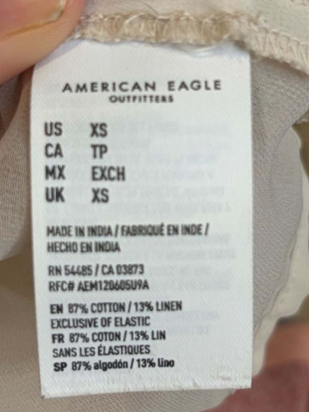 American Eagle Striped Halter Dress Size XS Cotton Linen Pockets Boho Fall - Picture 4 of 5